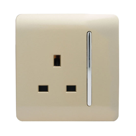 Trendi Switch 1 Gang 13 Amp Switched Plug Socketin Champagne Gold