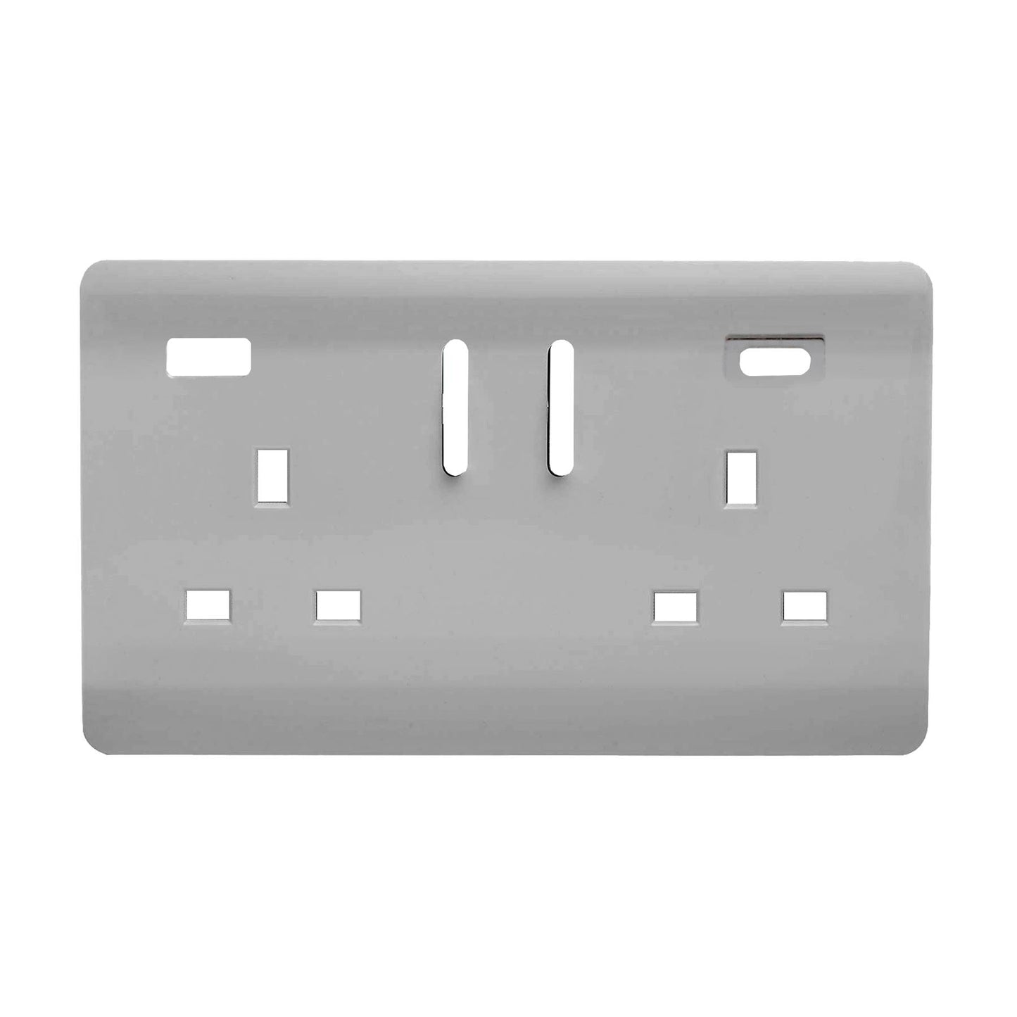 Trendi Switch 2 Gang Type A&C USB Spare Faceplate For Modern Designer Plug Socket in Brushed Steel