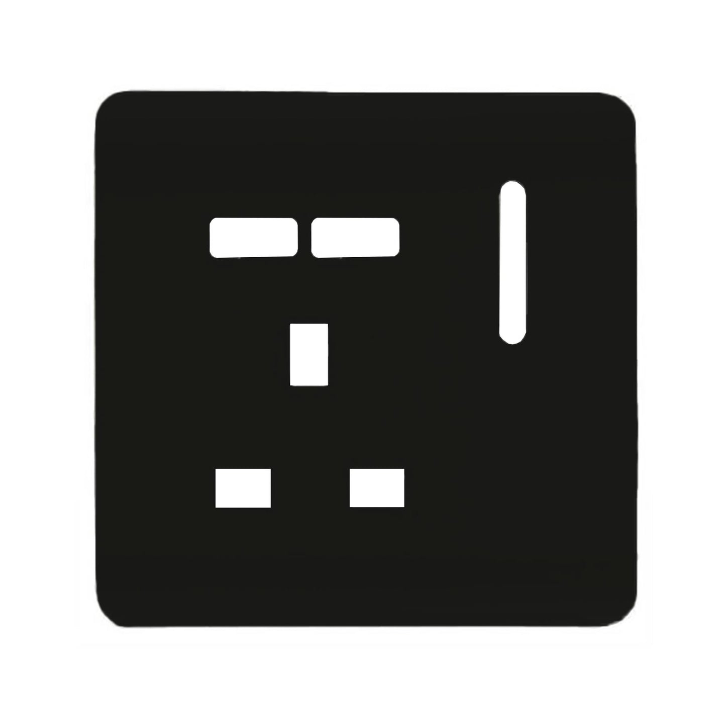 Trendi Switch 1 Gang USB Spare Faceplate For Modern Designer Plug Socket in Piano Black