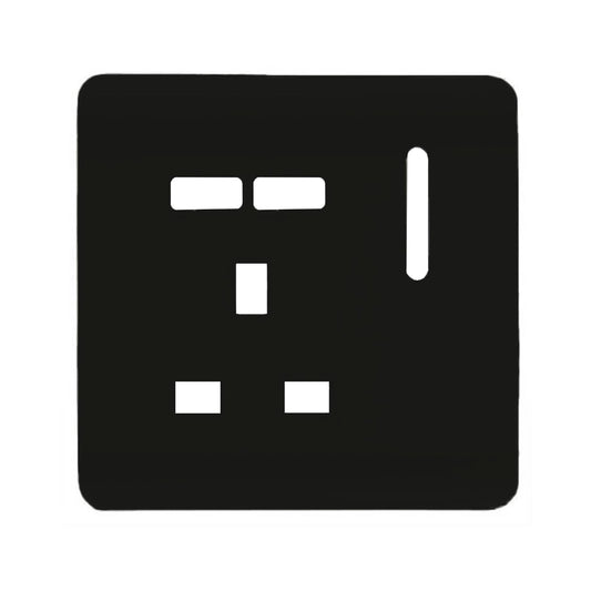 Trendi Switch 1 Gang USB Spare Faceplate For Modern Designer Plug Socket in Piano Black