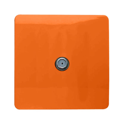 Trendi Switch 1 Gang Male F-Type Satellite Television Socket in Sunset Orange