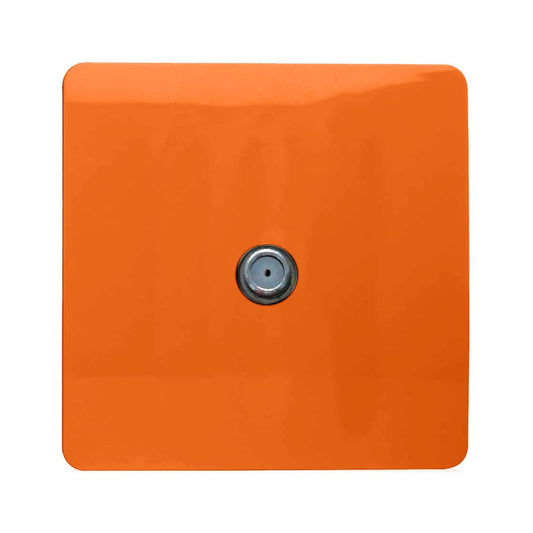 Trendi Switch 1 Gang Male F-Type Satellite Television Socketin Sunset Orange