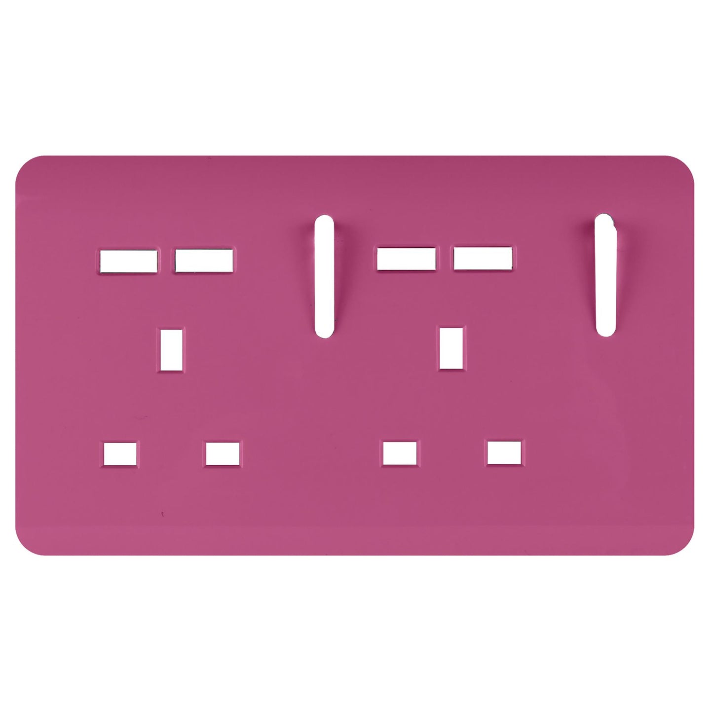 Trendi Switch 2 Gang 4 Port USB Spare Faceplate For Modern Designer Plug Socket in Candy Pink