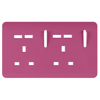 Trendi Switch 2 Gang 4 Port USB Spare Faceplate For Modern Designer Plug Socket in Candy Pink