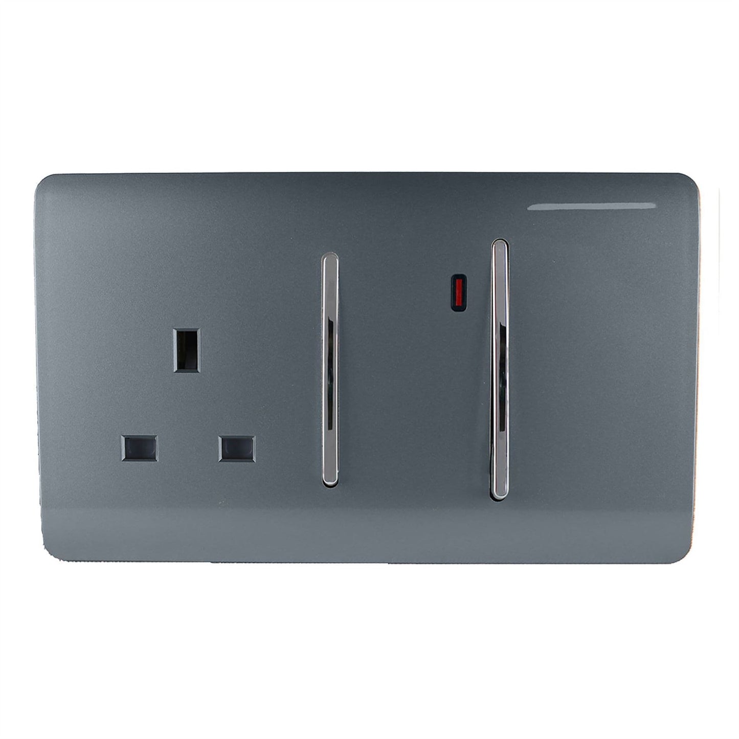 Trendi Switch 45 Amp Cooker Switch & 13 Amp Plug Socket with Neonin Warm Grey