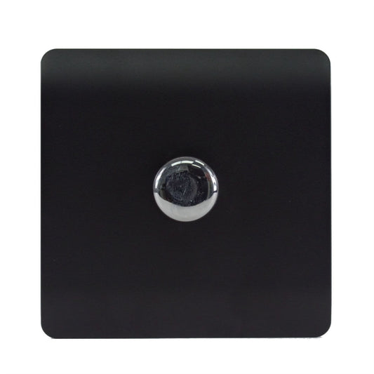 Trendi Switch 1 Gang 1 or 2 way 150w Rotary LED Dimmer Light Switchin Matt Black