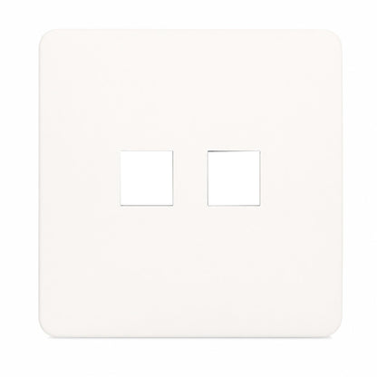 Trendi SPARE FACEPLATE For Modern 2 Gang Telephone Socket Matt White