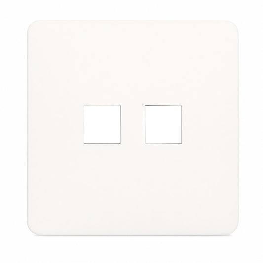 Trendi SPARE FACEPLATE For Modern 2 Gang Telephone Socket Matt White