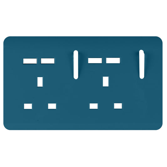 Trendi Switch 2 Gang 4 Port USB Spare Faceplate For Modern Designer Plug Socket in Ocean Blue