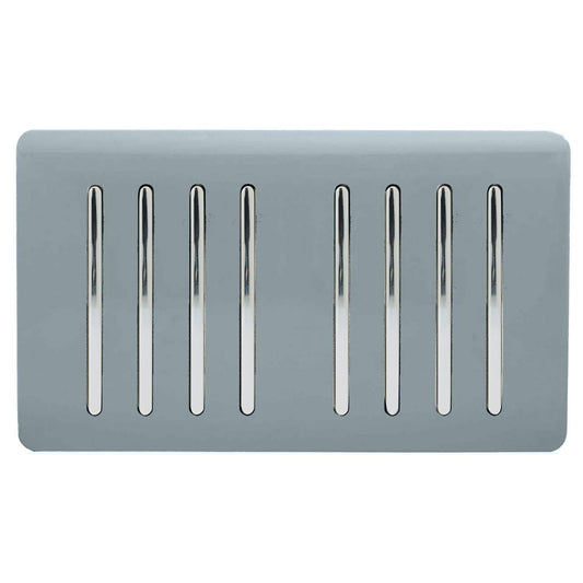 Trendi Switch 8 Gang Spare Faceplate for Modern Designer Light Switch in Cool Grey
