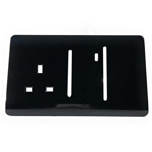 Trendi Switch Spare Faceplate For Cooker Switch & Plug Socket with Neon in Piano Black