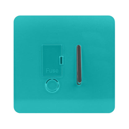Trendi Switch 13 Amp Fused Spur with Flex Outlet in Bright Teal