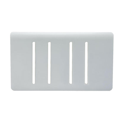 Trendi Switch 4 Gang Spare Twin Faceplate for Modern Designer Light Switch in Platinum Silver