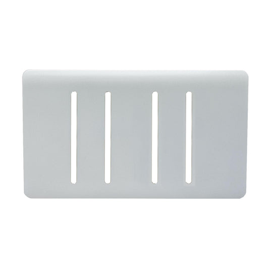 Trendi Switch 4 Gang Spare Twin Faceplate for Modern Designer Light Switch in Platinum Silver
