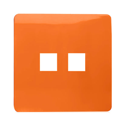 Trendi Switch 2 Gang Spare Faceplate For Modern Designer Telephone Slave Socket in Sunset Orange