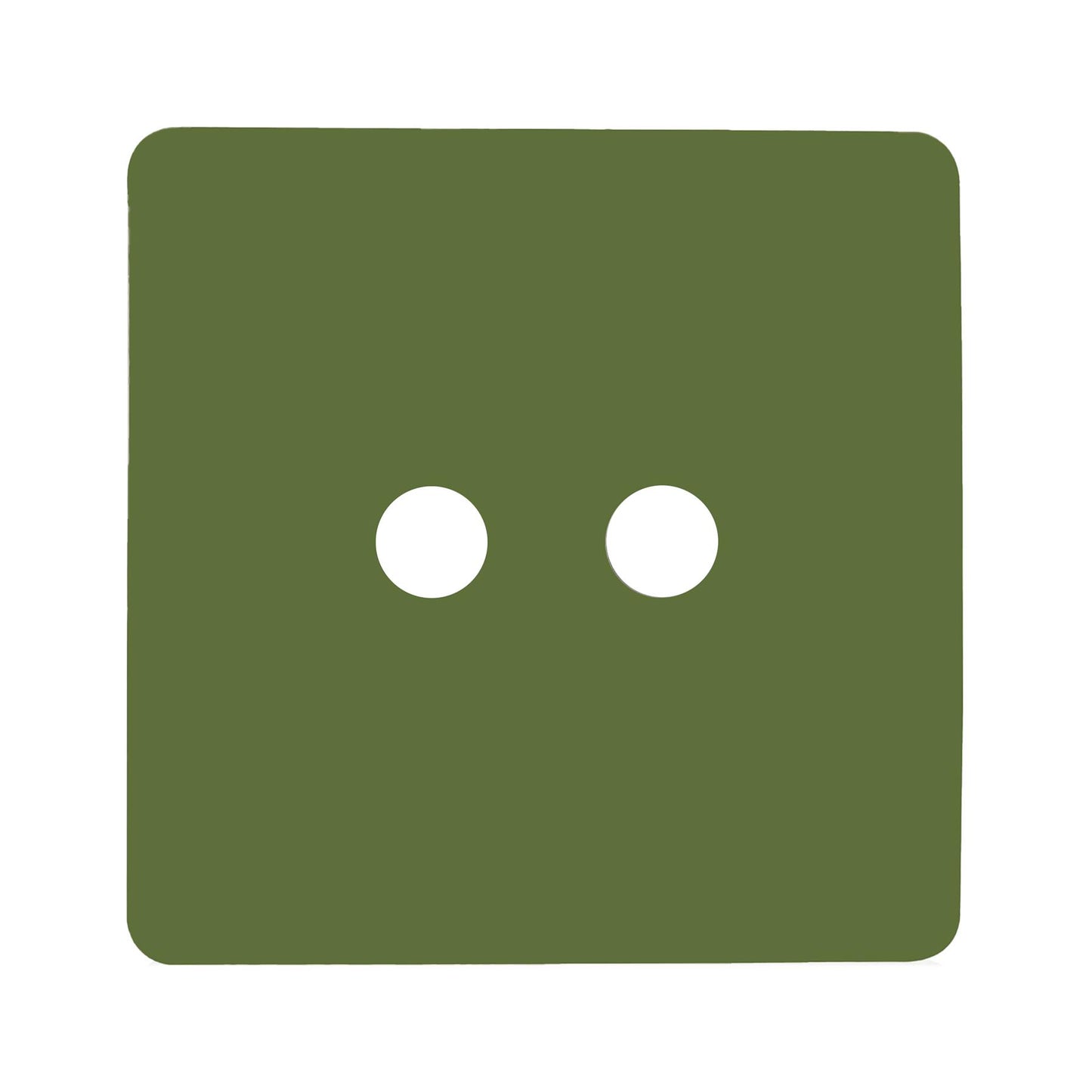 Trendi Switch 2 Gang Spare Faceplate For Co-Axial Modern Designer Television Socket in Moss Green