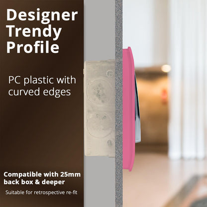 Trendi Switch 1 Gang 1 or 2 way Rocker Light Switch in Candy Pink