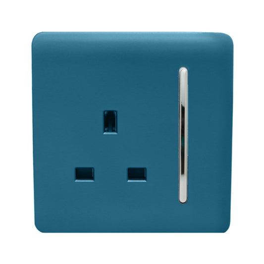 Trendi Switch 1 Gang 13 Amp Switched Plug Socketin Ocean Blue