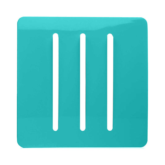Trendi Switch 3 Gang Spare Faceplate for Modern Designer Light Switch in Bright Teal