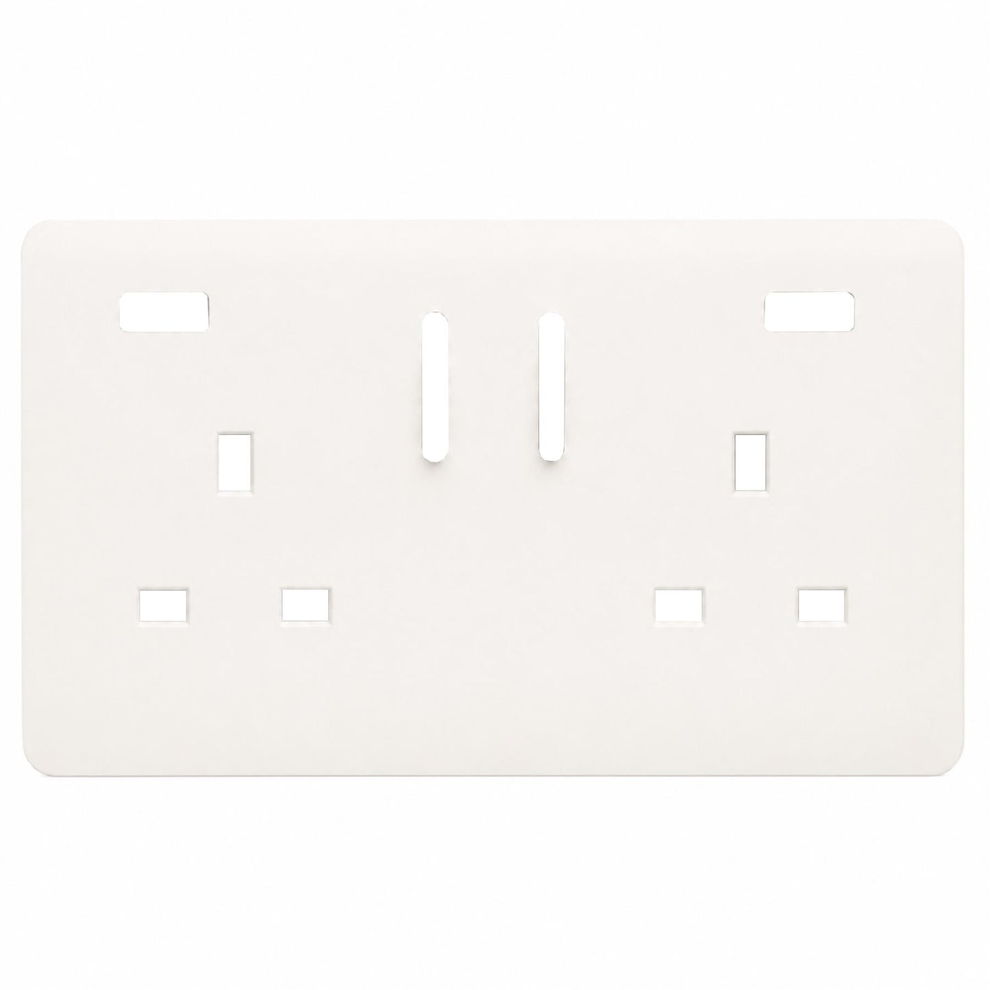 Trendi Switch 2 Gang USB Spare Faceplate For Modern Designer Plug Socket in Matt White