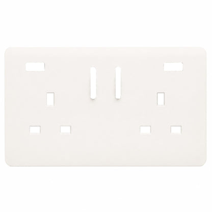 Trendi Switch 2 Gang USB Spare Faceplate For Modern Designer Plug Socket in Matt White