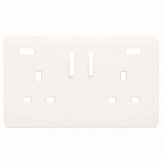 Trendi Switch 2 Gang USB Spare Faceplate For Modern Designer Plug Socket in Matt White