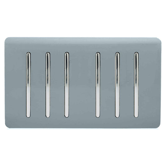 Trendi Switch 6 Gang 1 or 2 Way Light Switchin Cool Grey