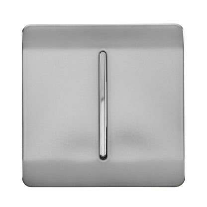 Trendi Switch 1 Gang 1 or 2 way Rocker Light Switch in Brushed Steel