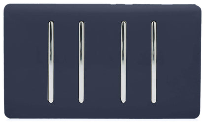 Trendi Switch 4 Gang Intermediate Rocker Light Switch in Navy Blue