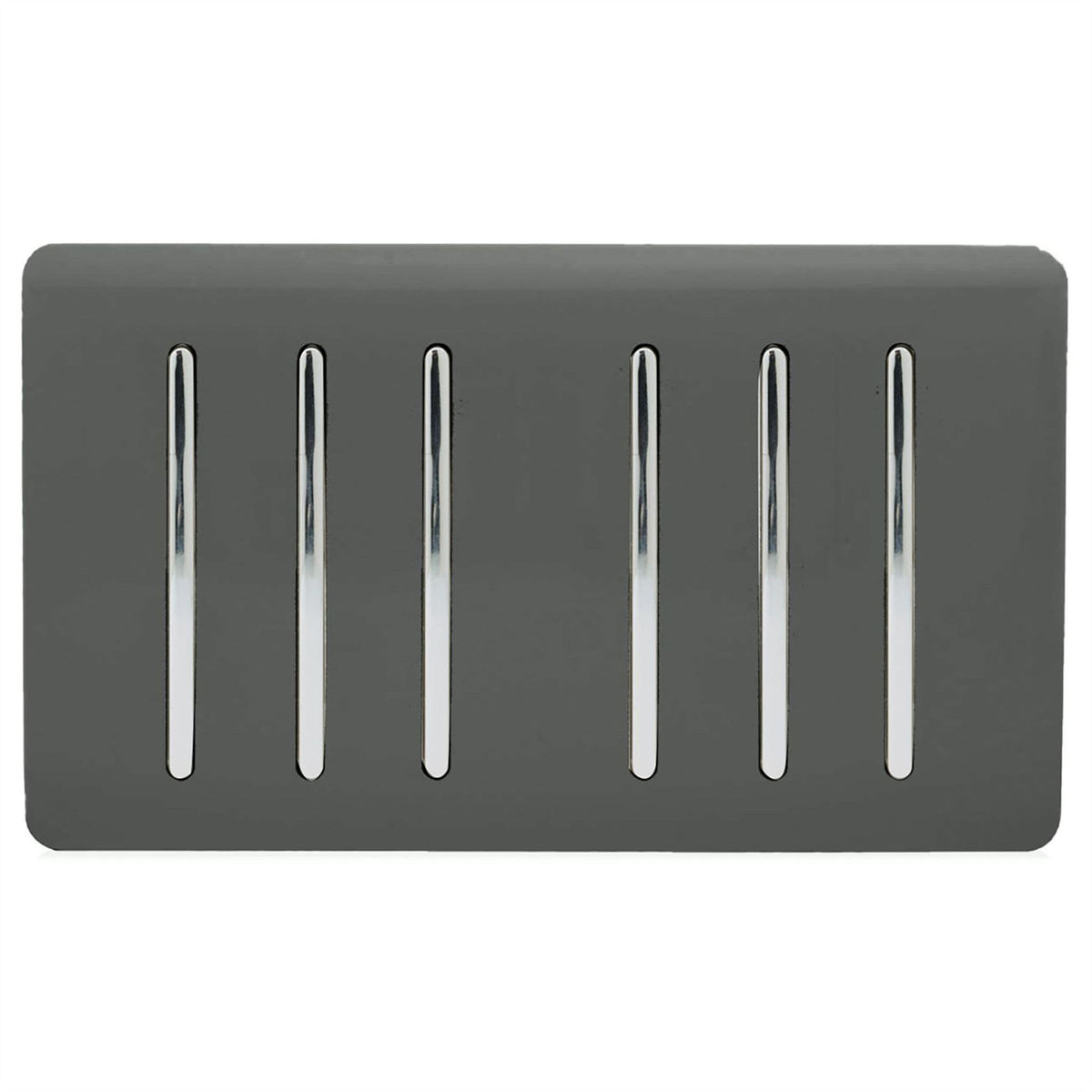 Trendi Trendi Switch 6 Gang 1 or 2 Way Light Switch in Charcoal Grey