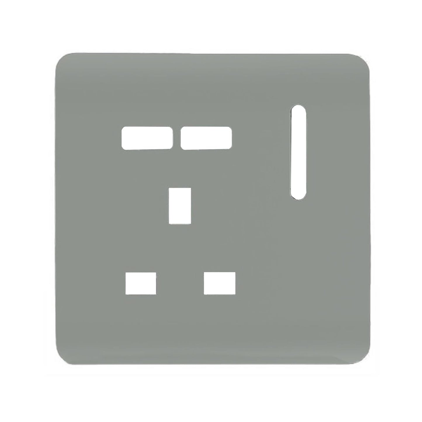 Trendi Switch 1 Gang USB Spare Faceplate For Modern Designer Plug Socket in Platinum Silver