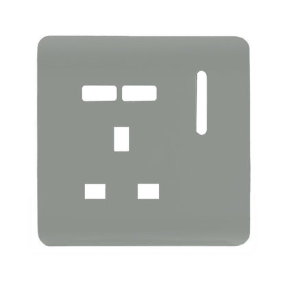 Trendi Switch 1 Gang USB Spare Faceplate For Modern Designer Plug Socket in Platinum Silver