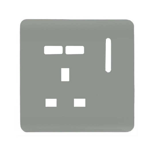 Trendi Switch 1 Gang USB Spare Faceplate For Modern Designer Plug Socket in Platinum Silver