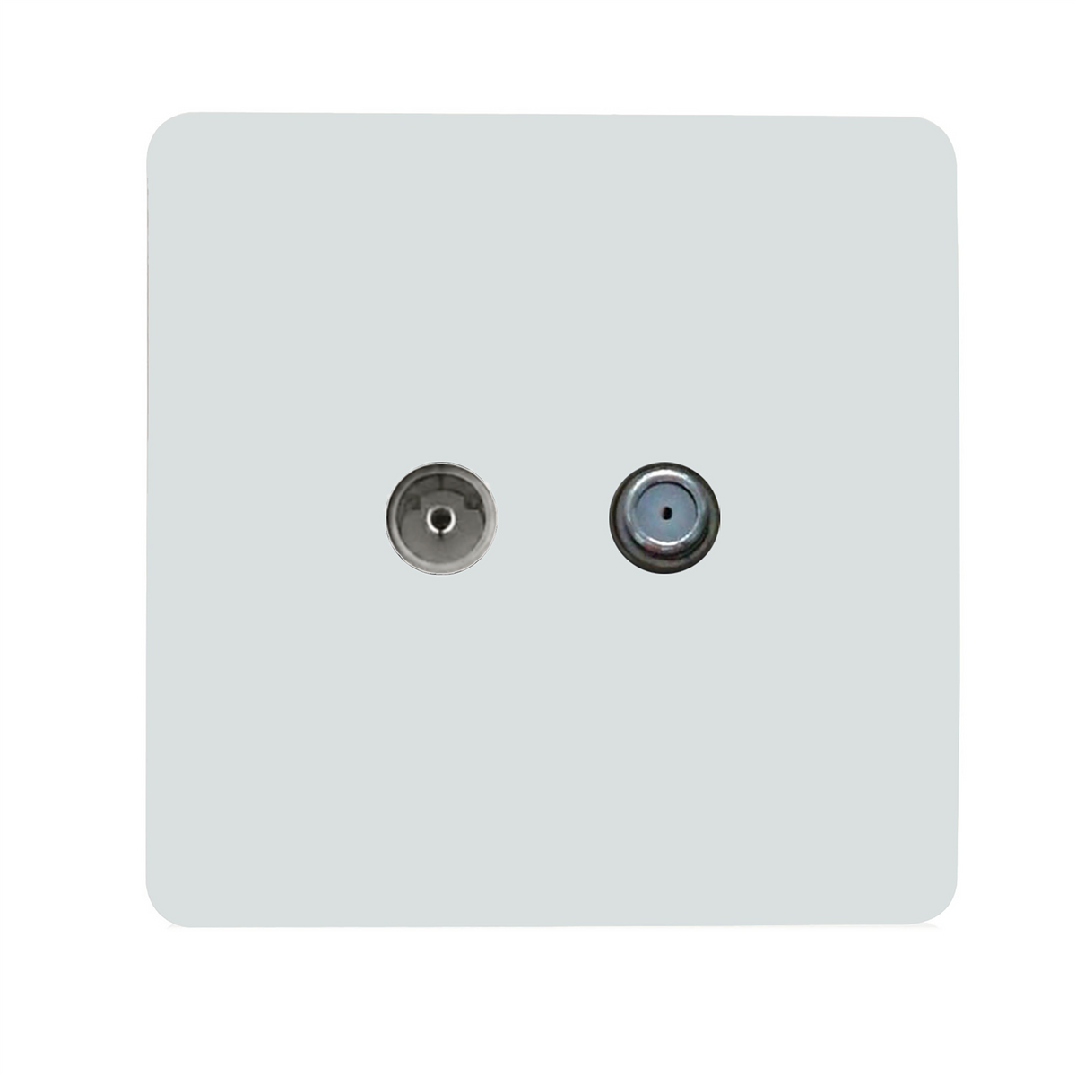 Trendi Switch TV Co-Axial & F-Type Satellite Socket in Ice White