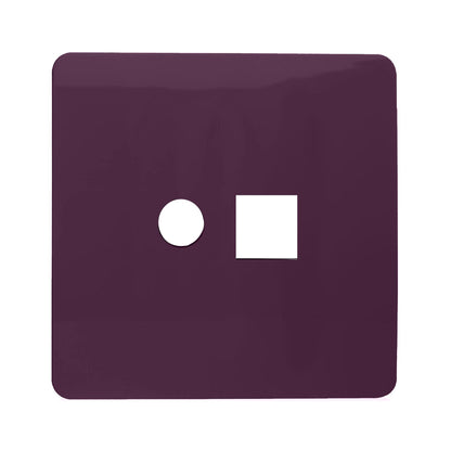 Trendi Switch 2 Gang Spare Faceplate For Modern Designer PC Ethernet Socket Plum