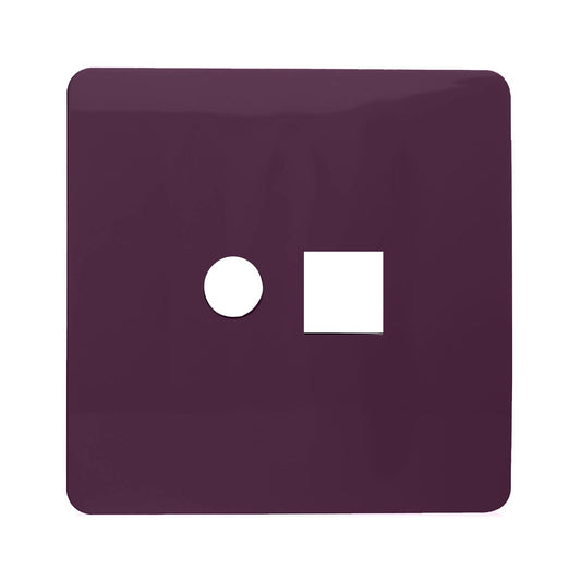 Trendi Switch 2 Gang Spare Faceplate For Modern Designer PC Ethernet Socket Plum