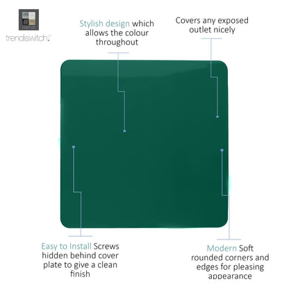 Trendi Switch Single Blanking Plate in Dark Forest Green
