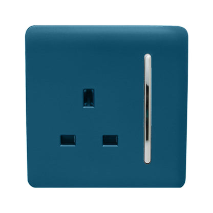 Trendi Switch 1 Gang 13 Amp Switched Plug Socket in Midnight Blue