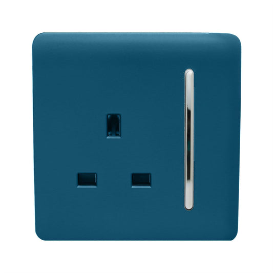 Trendi Switch 1 Gang 13 Amp Switched Plug Socketin Midnight Blue