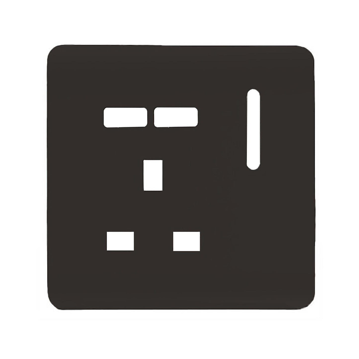 Trendi Switch 1 Gang USB Spare Faceplate For Modern Designer Plug Socket in Dark Mocha Brown