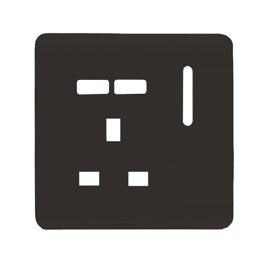 Trendi Switch 1 Gang USB Spare Faceplate For Modern Designer Plug Socket in Dark Mocha Brown