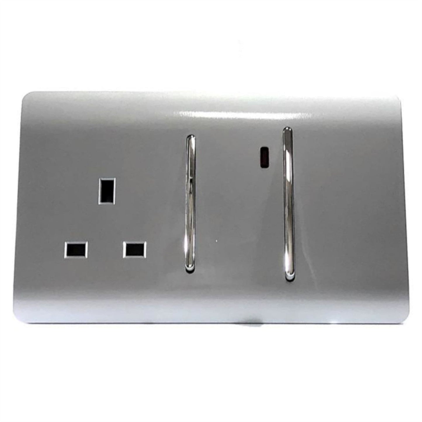 Trendi Spare Faceplate For Cooker Switch & Plug Socket with Neon in Platinum Silver