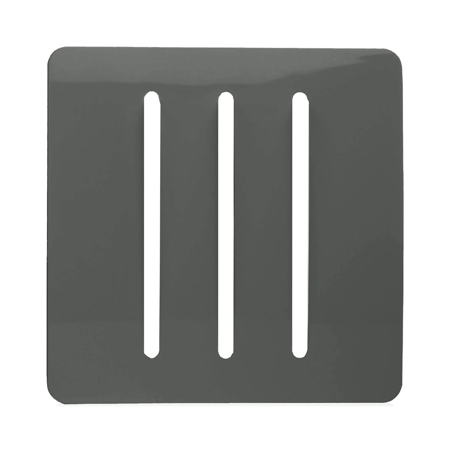 Trendi Switch 3 Gang Spare Faceplate for Modern Designer Light Switch in Charcoal Grey