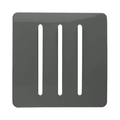 Trendi Switch 3 Gang Spare Faceplate for Modern Designer Light Switch in Charcoal Grey