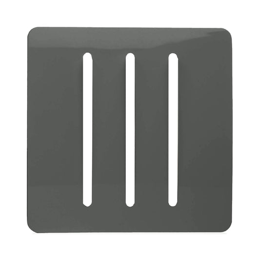 Trendi Switch 3 Gang Spare Faceplate for Modern Designer Light Switch in Charcoal Grey