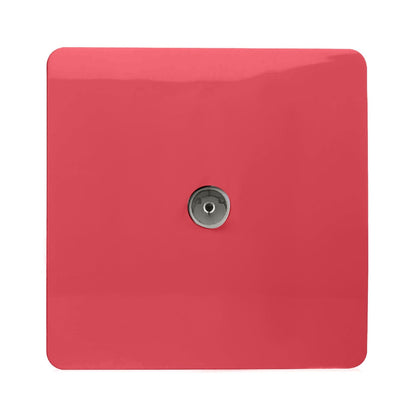 Trendi Switch 1 Gang Female Co-Axial Television Socket in Strawberry Red