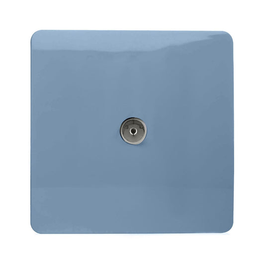Trendi Switch 1 Gang Female Co-Axial Television Socketin Sky Blue
