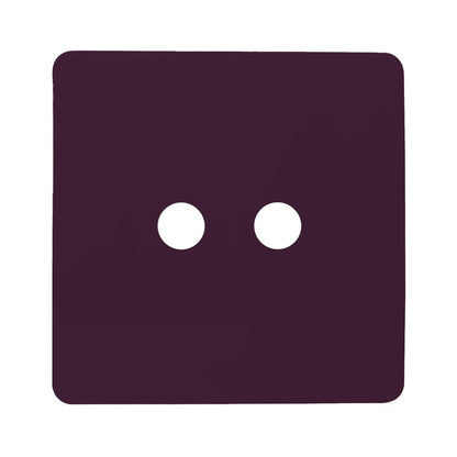 Trendi Switch 2 Gang Spare Faceplate For Co-Axial Modern Designer Television Socket in Plum Purple