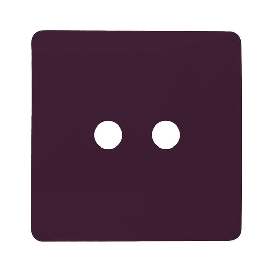 Trendi Switch 2 Gang Spare Faceplate For Co-Axial Modern Designer Television Socket in Plum Purple