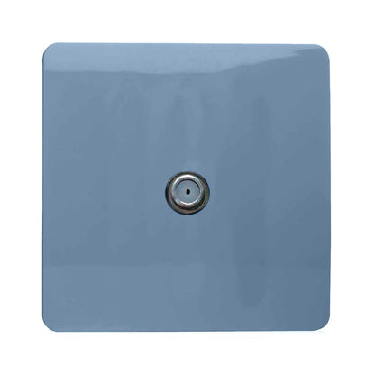 Trendi Switch 1 Gang Male F-Type Satellite Television Socket in Sky Blue